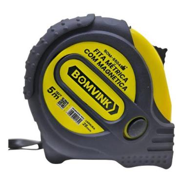 Imagem de Trena Fita Métrica Com Magnética 5 Metros X 25mm Bom6504 Bomvink
