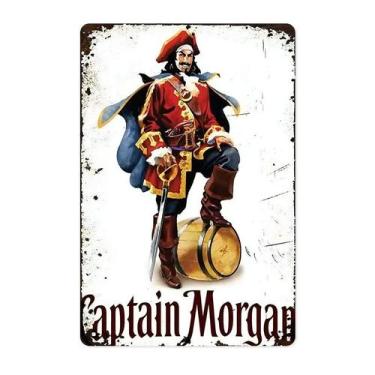 Imagem de Placa de estanho de metal Captain Morgan Retro Pirate Decoração de par