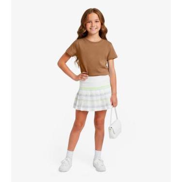 Imagem de Blusa Básica Infantil Manga Curta Lisa Soletex Marrom, 4, Marrom