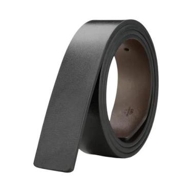 Imagem de Cinto Masculino De Couro PU Dupla Face Preto E Marrom 33cm Sem Fivela 