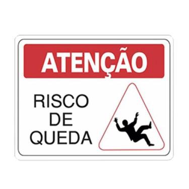 Imagem de Placa Advertência Atenção Risco De Queda Unidade - Acesso Placas