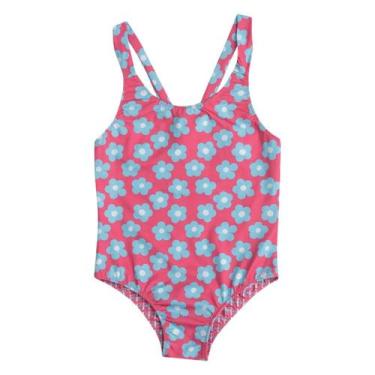 Imagem de Maiô Infantil Dupla Face Alças Cruzadas She Beachwear, 6, Rosa