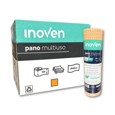 Imagem de Kit 12 Rolos Pano Multiuso Limpeza Higiene Tipo Perfex Picotado Resist