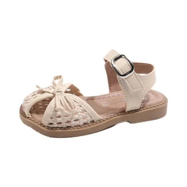 Imagem de Sandálias De Verão Para Meninas Estilo Princesa Com Laço Trançado E Bi