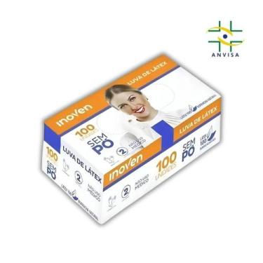 Imagem de Luva Descartável 100 Unidades Látex Inoven Sem Pó - M