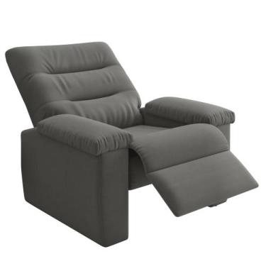 Imagem de Poltrona do Papai Reclinável para Sala Besthouse Onix Pop Veludo Cinza