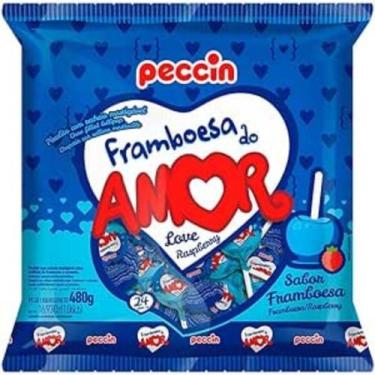 Imagem de Pirulito do Amor Framboesa Peccin 480g