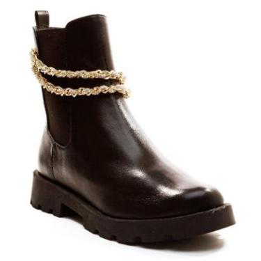 Imagem de Coturno em Couro Preto Com Corrente Removível Cecconello-Feminino