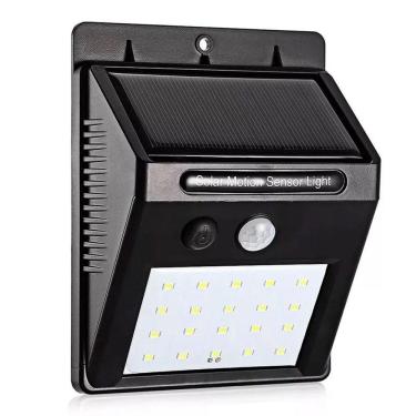 Imagem de Luminaria Parede Solar 30 Leds Sensor Movimento Luz - Cor Preto