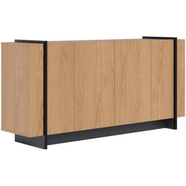 Imagem de Balcao Buffet 160 cm Copacabana Preto Colibri - Colibri Móveis, Freijó
