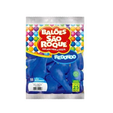 Imagem de Balão Liso Tam 11 Redondo 25 Un São Roque -, Azul Escuro
