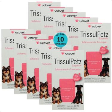 Imagem de Trissulpetz suspensão com 50ml para cães ucbvet kit com 10