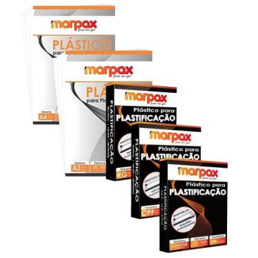 Imagem de Kit Plastificação Polaseal 0,05mm A4 A3 RG CPF Crahá 340un - Marpax