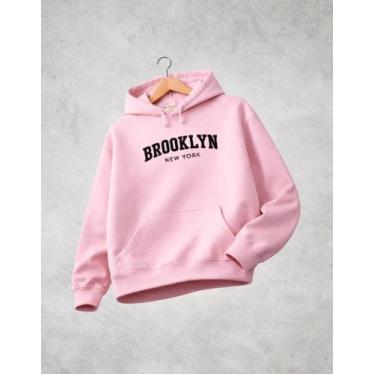 Imagem de Moletom Feminino Brooklyn Minimalista Fashion Liso Flanelado - Alice F