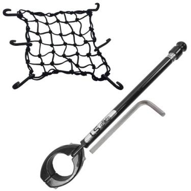 Imagem de Kit Antena Corta Pipa Cerol Linha Fio Guidão Proteção Preta / Rede Red