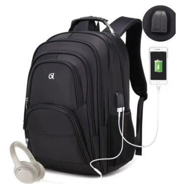 Imagem de Mochila Notebook Entrada Usb/Fone Executiva Universitária (4 Repartiçõ