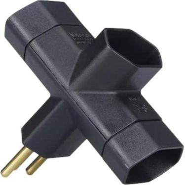 Imagem de Adaptador Benjamin 10a 2p+t Adp2-34 Preto Margirius