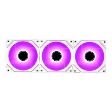 Imagem de Kit Com 3 Ventoinhas Rise Mode Magneto Pro, 120mm, Led ARGB, Branco - RM-MAPRO-ARGB-W-U...