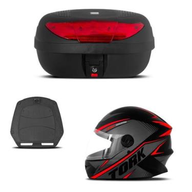 Imagem de Baú 45 Litros Pro Tork + Capacete R8, 58
