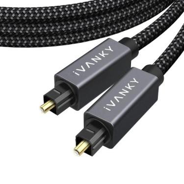 Imagem de Cabo óptico de áudio IVANKY 4,5 m para barra de som, TV, Xbox/PS4 cinz