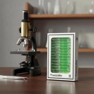 Imagem de Lâminas Biológicas Para Microscópio 12 Peças - Chanseon, VERDE
