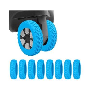 Imagem de Protetor De Rodas De Silicone Para Bagagem, 8 Peças, Textura Espessa, 