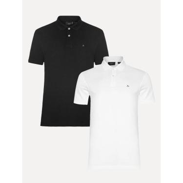Imagem de Kit Polo Aramis Masculina | Piquet Lisa Branca/Preta-Masculino
