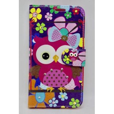 Imagem de Capa Capinha Carteira Para Galaxy LG X Power Flip Case Coruja Strass B
