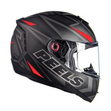 Imagem de Capacete Moto Masculino Feminino Peels Icon Fast, Preto Fosco Vermelho