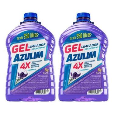 Imagem de Desinfetante Concentrado Gel Azulim 5l Rende 200l Kit C/ 2