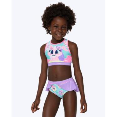 Imagem de Biquíni Gata Sereia Infantil Feminino Puket 110401234, Verde agua, 4