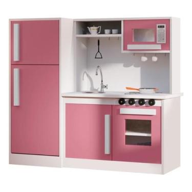 Imagem de Mini Cozinha Infantil Encanto MDF/MDP com Geladeira Refrigerador, Pia,