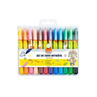 Imagem de Giz de Cera Retrátil Aquarelável 12 Cores BRW - GZ1204