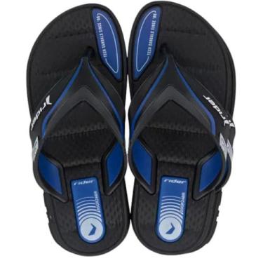 Imagem de Chinelo Rider Sprint Casual De Dedo Infantil Menino Preto Azul, Preto,