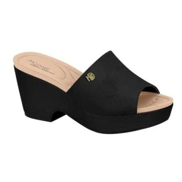 Imagem de Tamanco Modare Feminino Salto Plataforma Anabela Preto -, Preto, 36