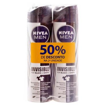 Imagem de Kit Desodorante Aerosol Invisible Black E White Nivea Men 2X150Ml