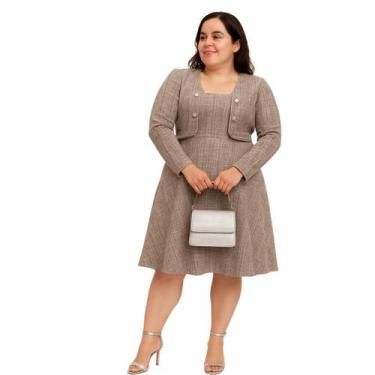 Imagem de Vestido Midi Com Bolero Elegante Moda Evangelica Plus Size - Kqzyra, G