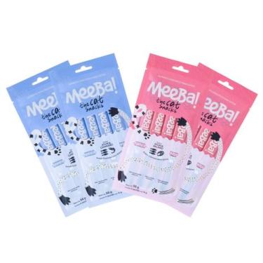 Imagem de Kit Meeba Snack Úmido Petisco Atum Salmão e Camarão 16x14g