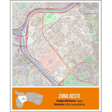 Imagem de Mapa Bairro Vila Leopoldina Município São Paulo-Sp - Adesivo  - Citima