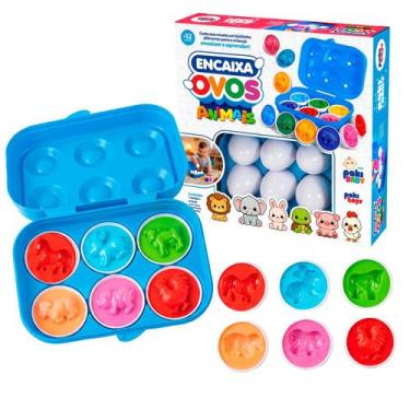 Imagem de Brinquedo Educativo Montessori Caixa De Ovos Para Encaixar Animais Col