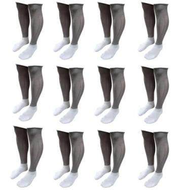 Imagem de Meião De Futebol Delfia Adulto Kit com 12 Pares, Cinza aço, Único