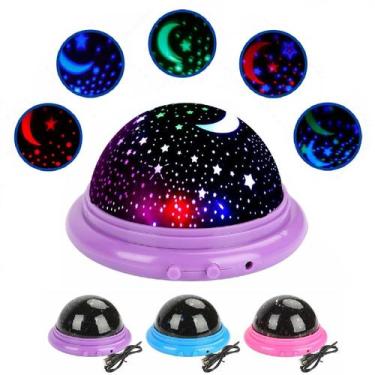 Imagem de 2 Mini Projetor Luminária De Mesa Abajur Estrelas Teto Quarto - Fx