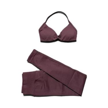 Imagem de Conjunto De Fitness Para Mulheres Com Sutiã Esportivo Sem Costura E Le