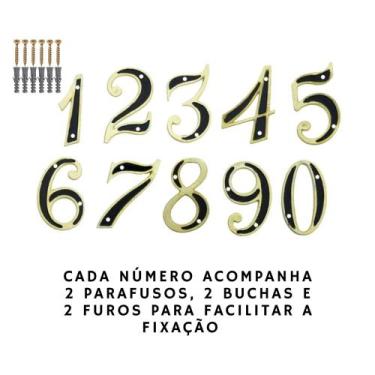 Imagem de Kit 2 Números Residencial casa residência Plástico grosso + parafuso +