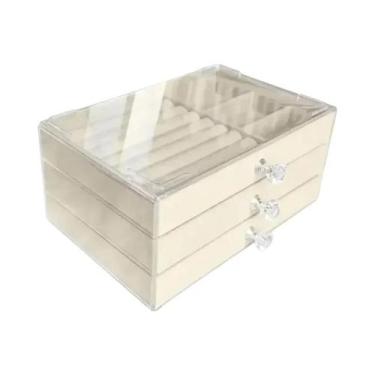 Imagem de Caixa Organizadora De Joias Empilhável Em 3 Camadas, Estilo Gaveta, Pa