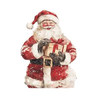 Imagem de Pôster Vintage De Natal Com Papai Noel, Impressão Em Tela, Arte De Par