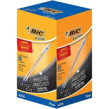 Imagem de Caneta Esferografica Cristal Fina BIC - Caixa com 50 unidades -, Azul