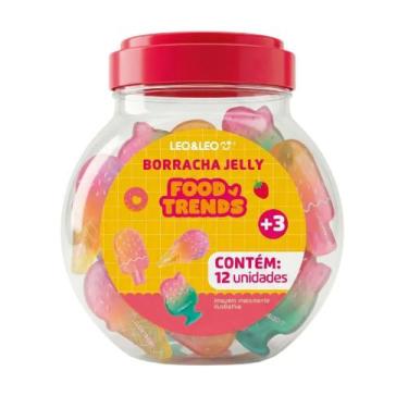 Imagem de Pote com 12 Borrachas Food Trends Jelly Transparente Leo&Leo Leonora -
