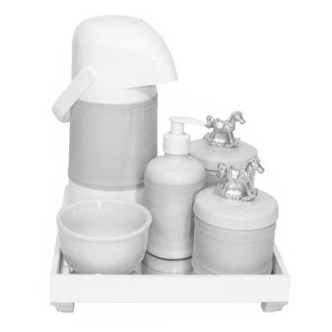 Imagem de Kit Higiene Espelho Completo Porcelanas, Garrafa E Capa Cavalinho Prat