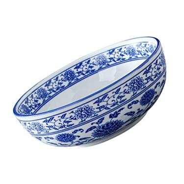 Imagem de Cabilock 1 Unidade Porcelana Azul e Branca Tigelas De Arroz Tigela De Salada Japonesa Molcajete Tigela Chinesa Pratos De Sobremesa Talheres Azul e Branco Fruteira Depilar Engrossar Cerâmica